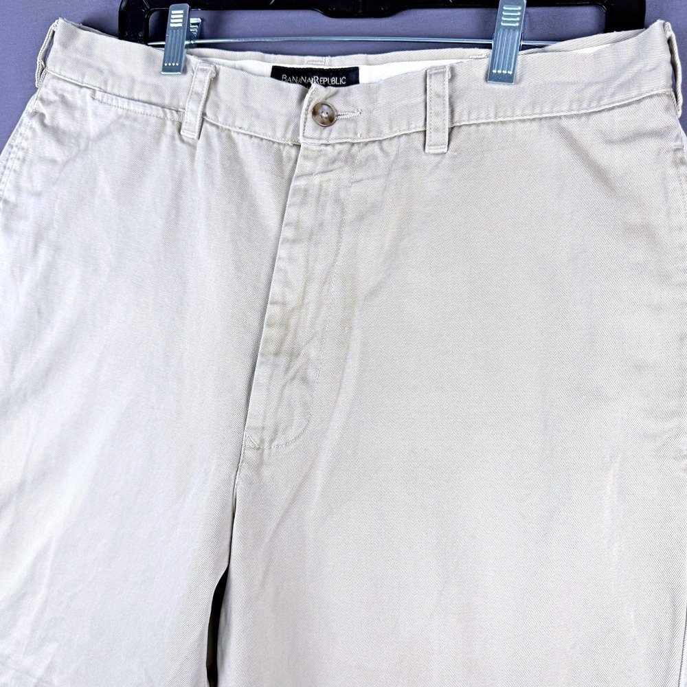 Banana Republic Chinos Men's Beige Cotton Twill Pants 36" Waist Classic Straight